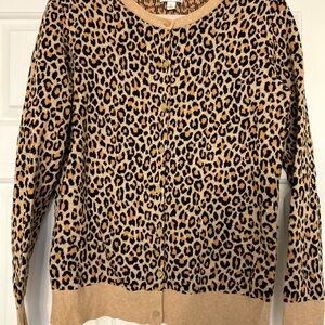 Leopard Print Women's Cardigan Sweater